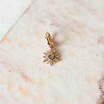 image of diamond and labradorite star earring charm in 9k gold