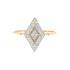 Diamond Pavé Ring 9k Gold on white background