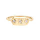 Diamond Starburst Ring 9k Gold on white background