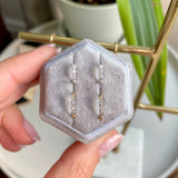 Mini Diamond Trilogy Huggie Hoop Earring Pair Sterling Silver - Zohreh V. Jewellery