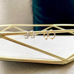 Mini Diamond Trilogy Huggie Hoop Earring Pair Sterling Silver - Zohreh V. Jewellery