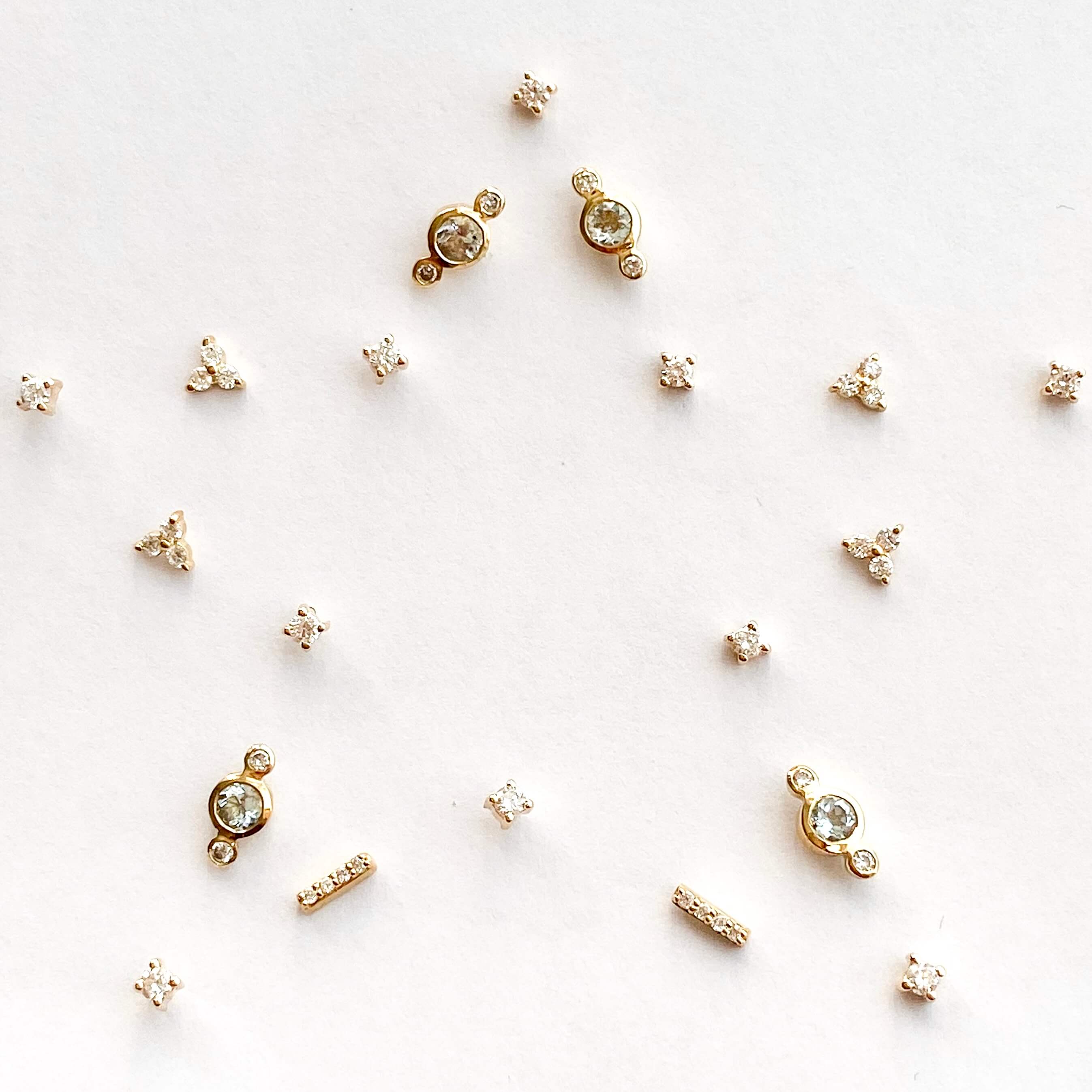 Mini Diamond Stud 9k Gold - Zohreh V. Jewellery