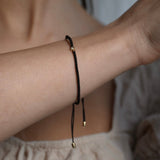 Diamond Solitaire Friendship Bracelet Black 9k Gold