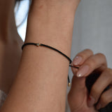 Diamond Solitaire Friendship Bracelet Black 9k Gold