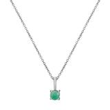 Mini Birthstone Pendant Sterling Silver