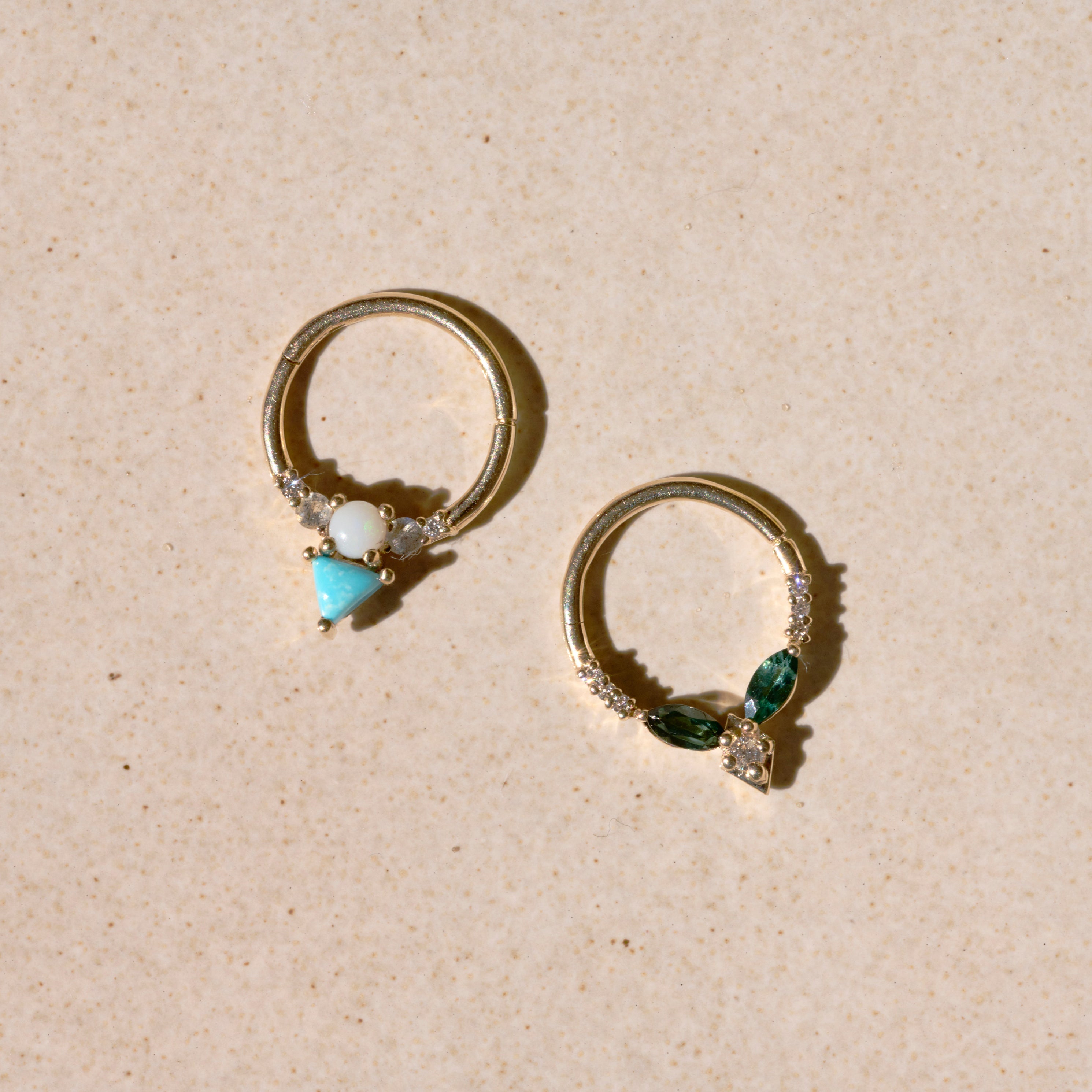 solid gold daith earrings