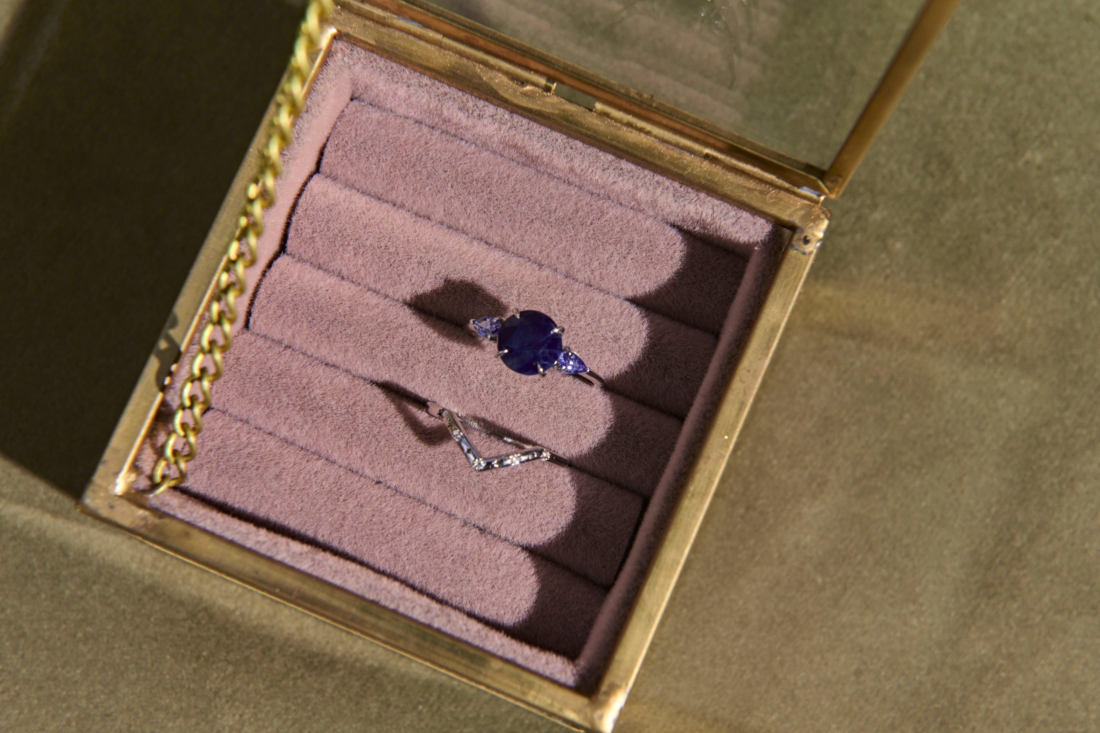Sterling silver rings with gems stones
