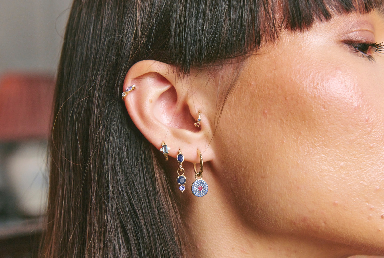 huggie hoop earrings in solid gold or sterling silver