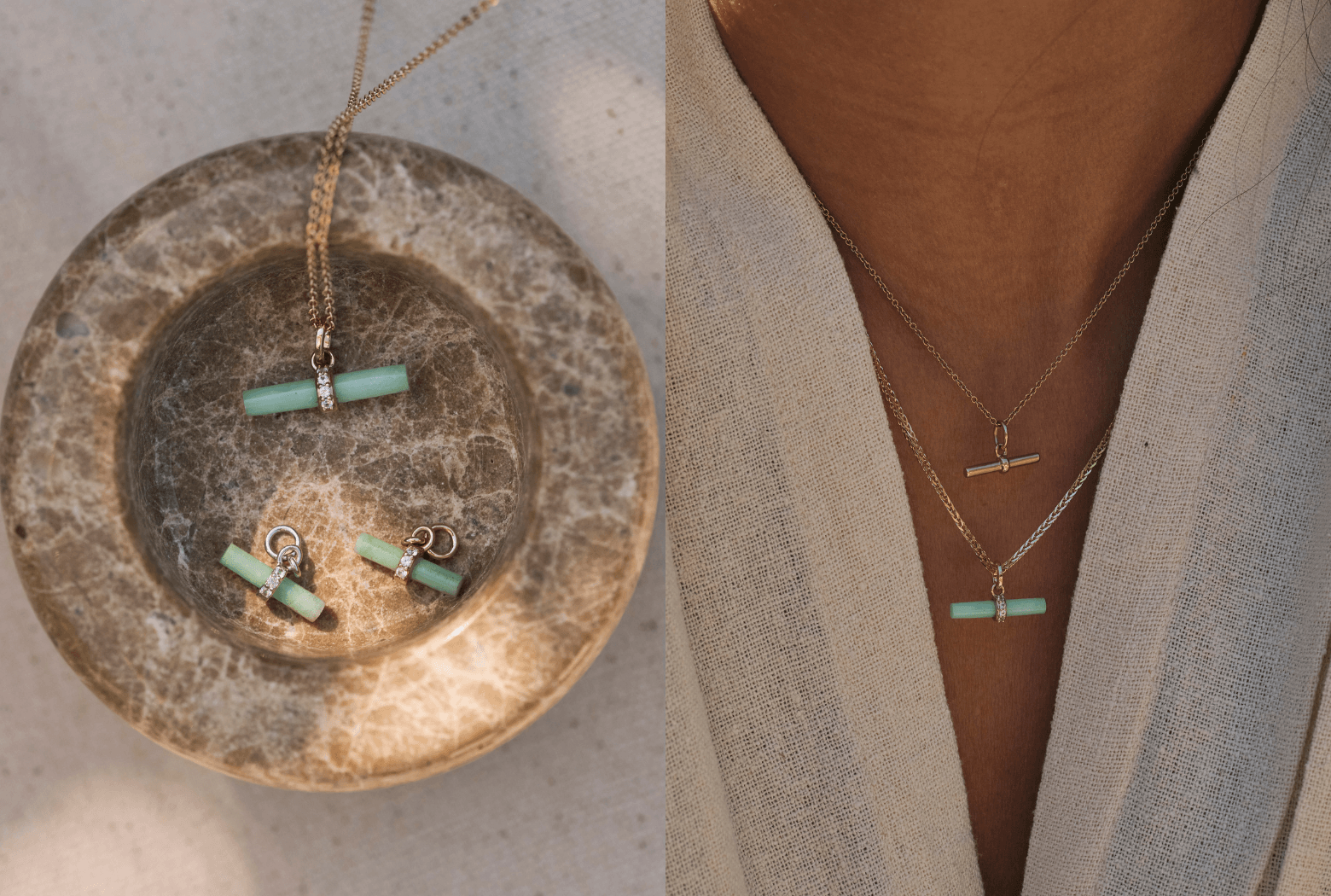 Chrysoprase T-Bar Designs