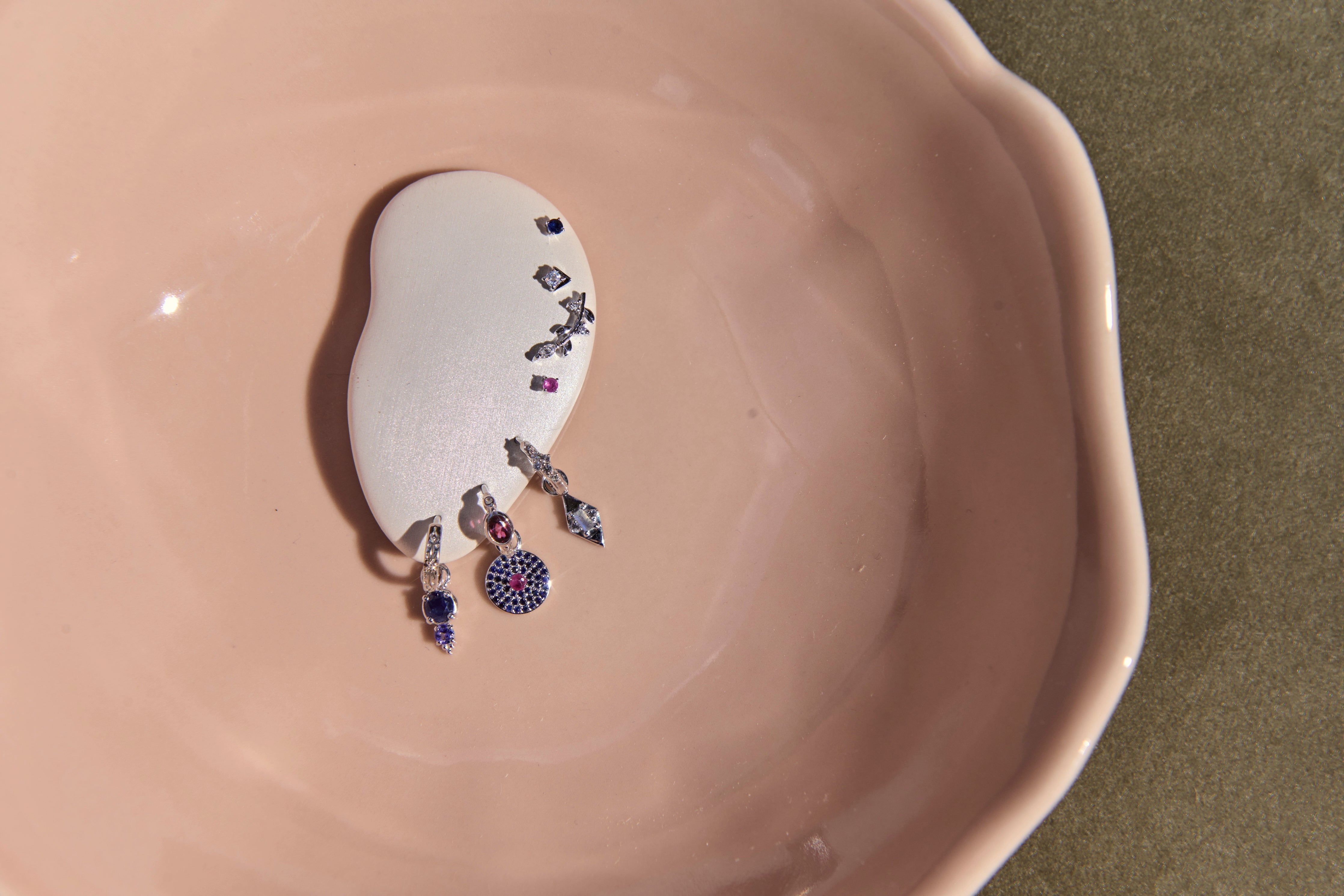 solid sterling silver earrings with gemstones