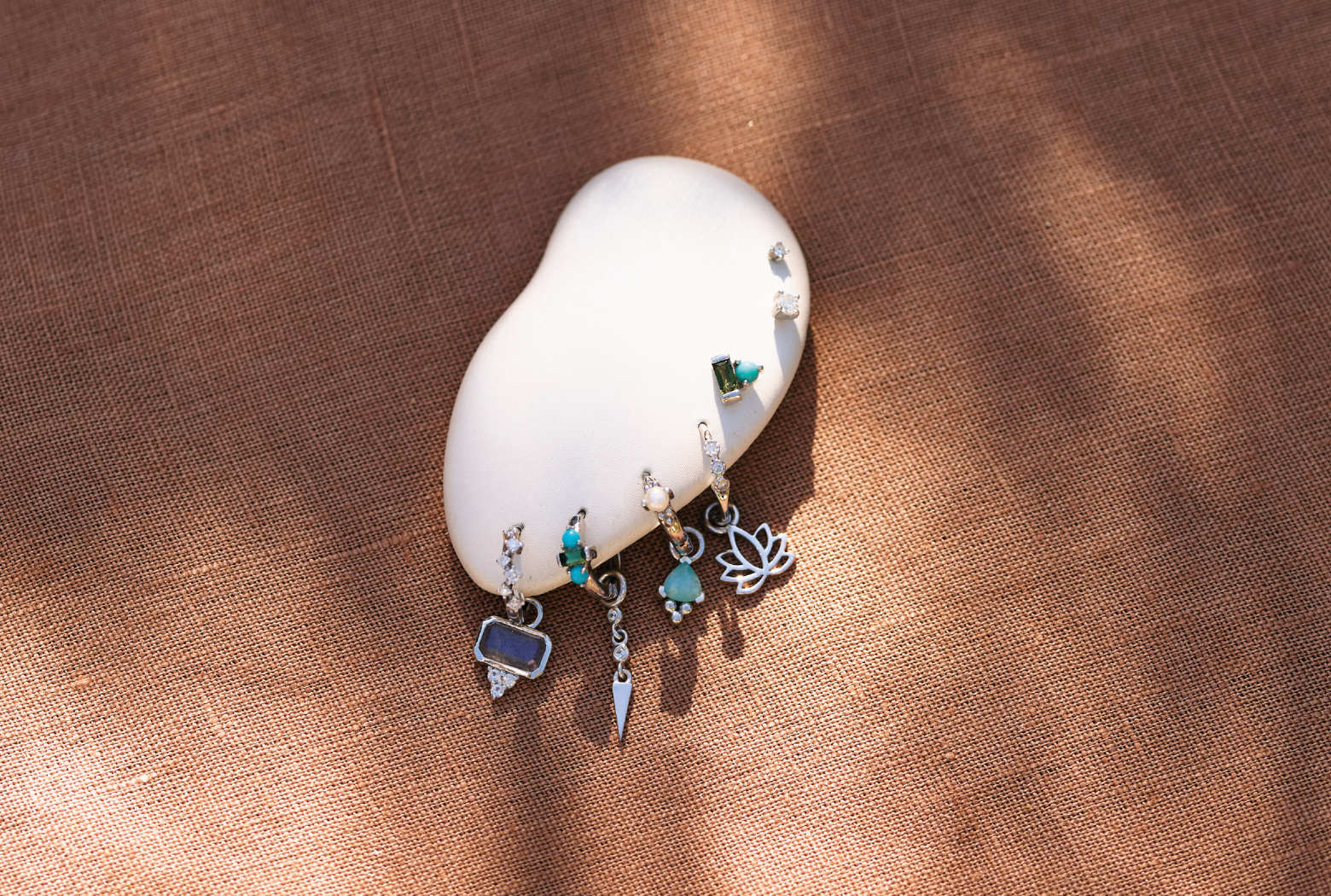 solid sterling silver earrings with gemstones