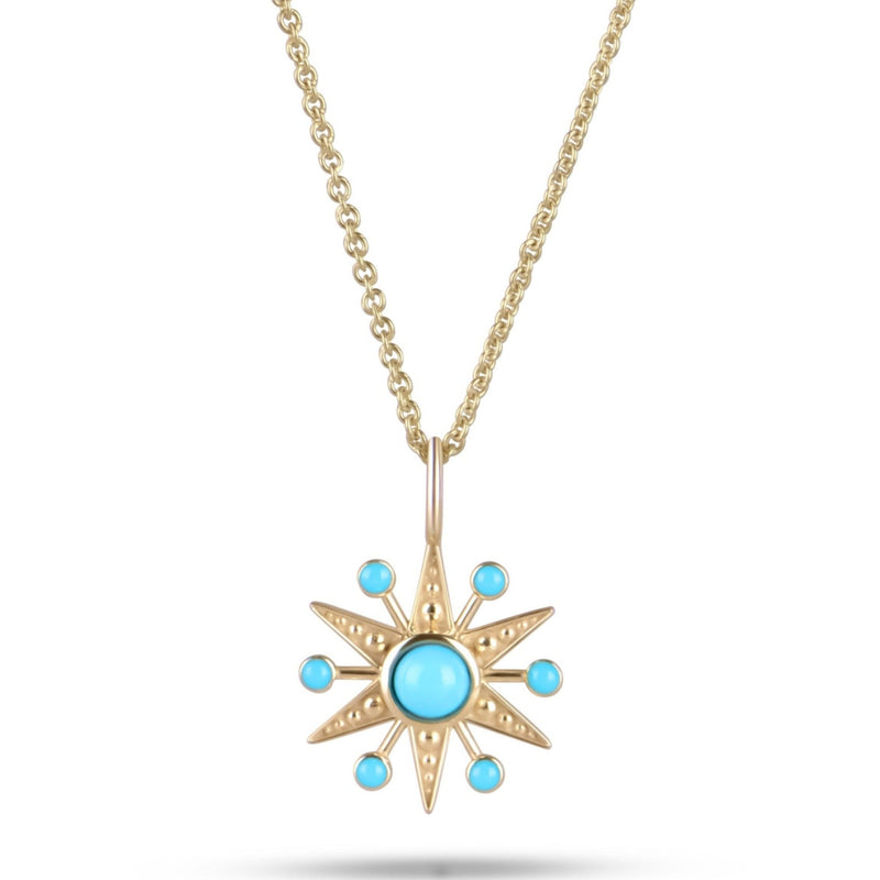 Limited Edition Turquoise Star Pendant 9k Gold