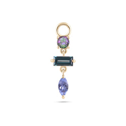 Limited Edition Mystic Topaz & Tanzanite Shapes Earring Charm 9k Gold