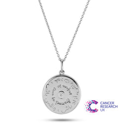 Dillon Diamond Coin Necklace Sterling Silver