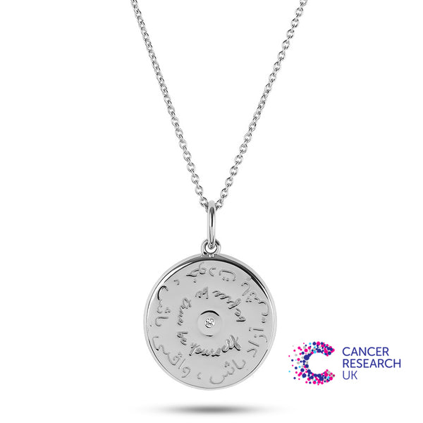 Dillon Diamond Coin Necklace Sterling Silver