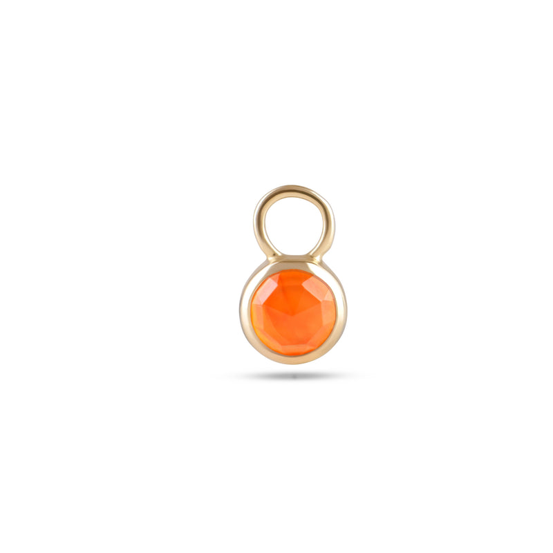 Orange Carnelian Bezel Earring Charm 9k Gold
