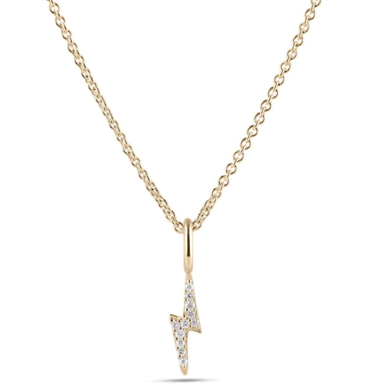 Diamond Lightning Bolt Pendant 9k Gold