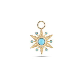 Limited Edition Turquoise Star Earring Charm 9k Gold
