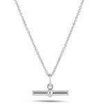 silver T-bar pendant in a cable chain