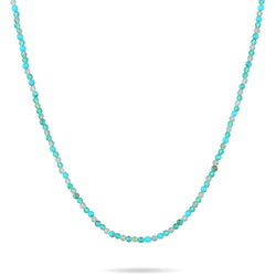 Multi Turquoise Beaded Necklace Sterling Silver