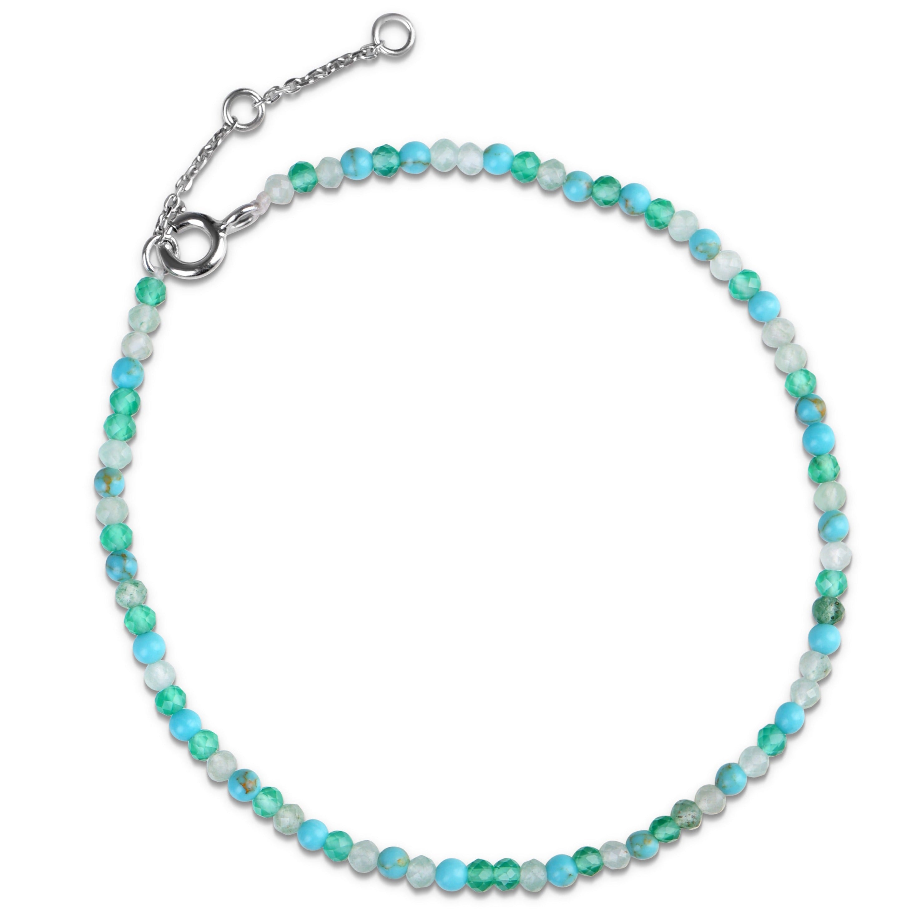 Multi Turquoise Beaded Bracelet Sterling Silver Sample