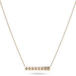 Diamond Bar Necklace 9k Gold on white background