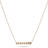 Diamond Bar Necklace 9k Gold on white background