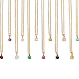 Mini Birthstone Necklace 9K Gold