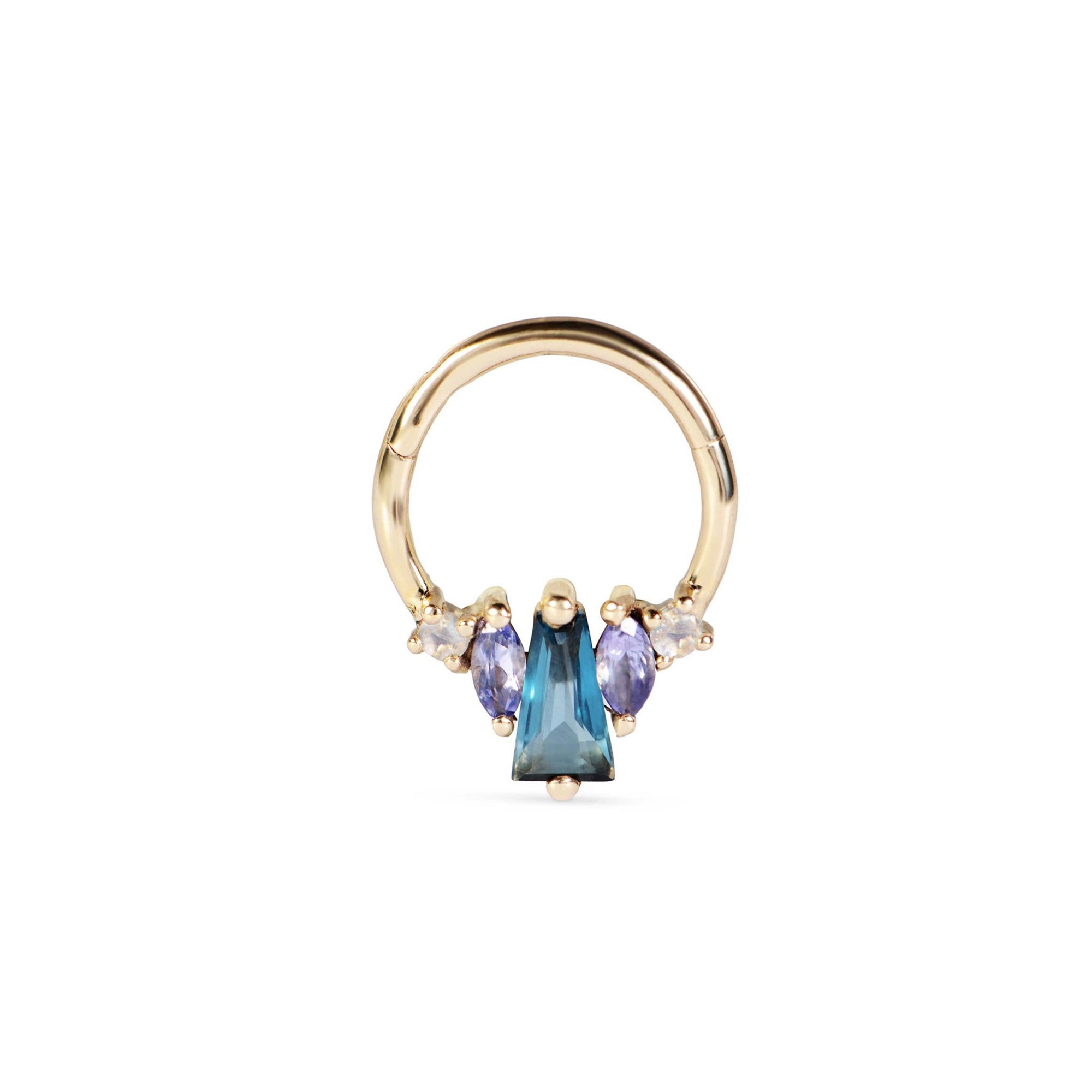 Blue Topaz gold Hoop for daith piercings