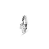 Mini Diamond Solitaire Seamless Huggie Hoop Earring 14k White Gold