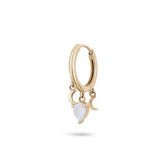 Moonstone Celestial Huggie Hoop Earring 9k Gold