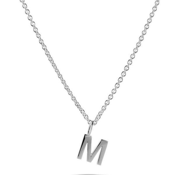 Initial Letter Necklace Sterling Silver