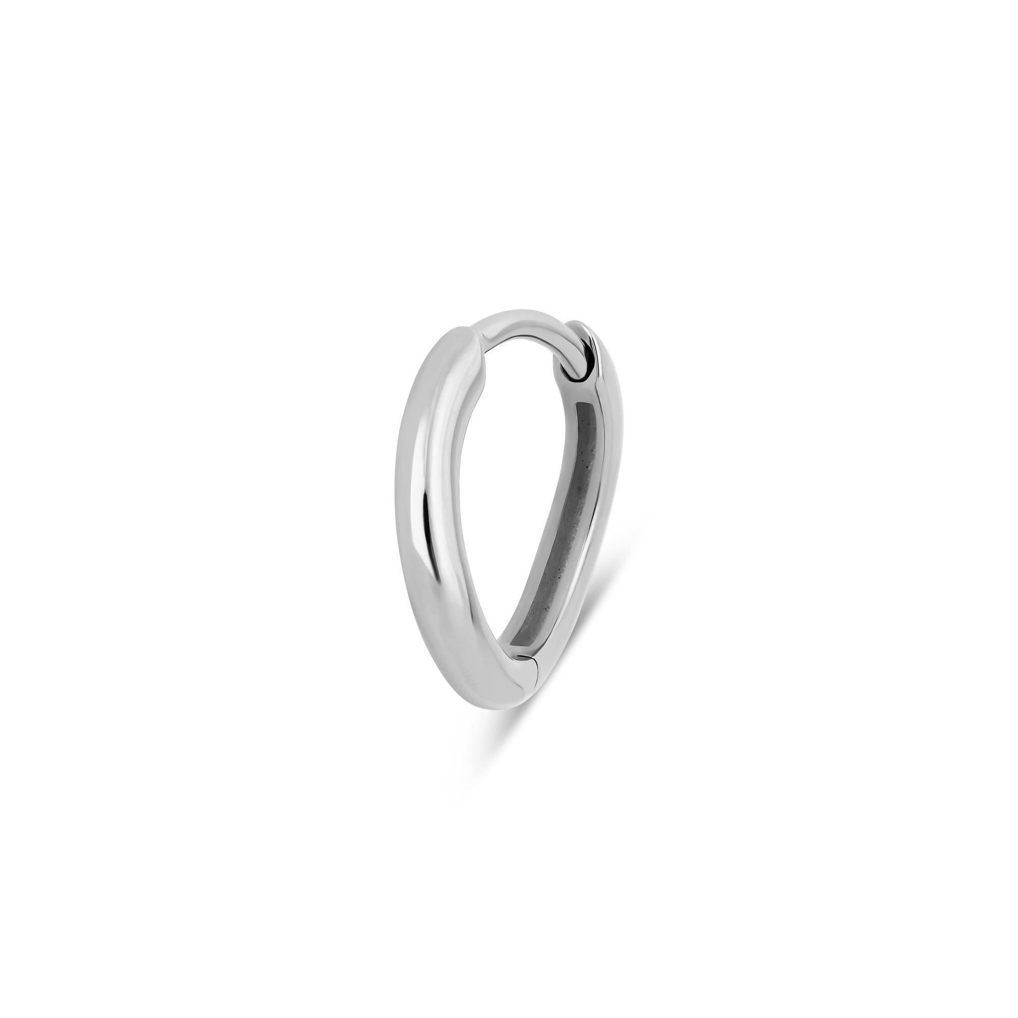 Wave Huggie Hoop Earring Sterling Silver