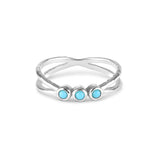 Turquoise Crossover Ring Sterling Silver