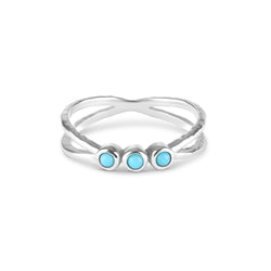 Turquoise Crossover Ring Sterling Silver