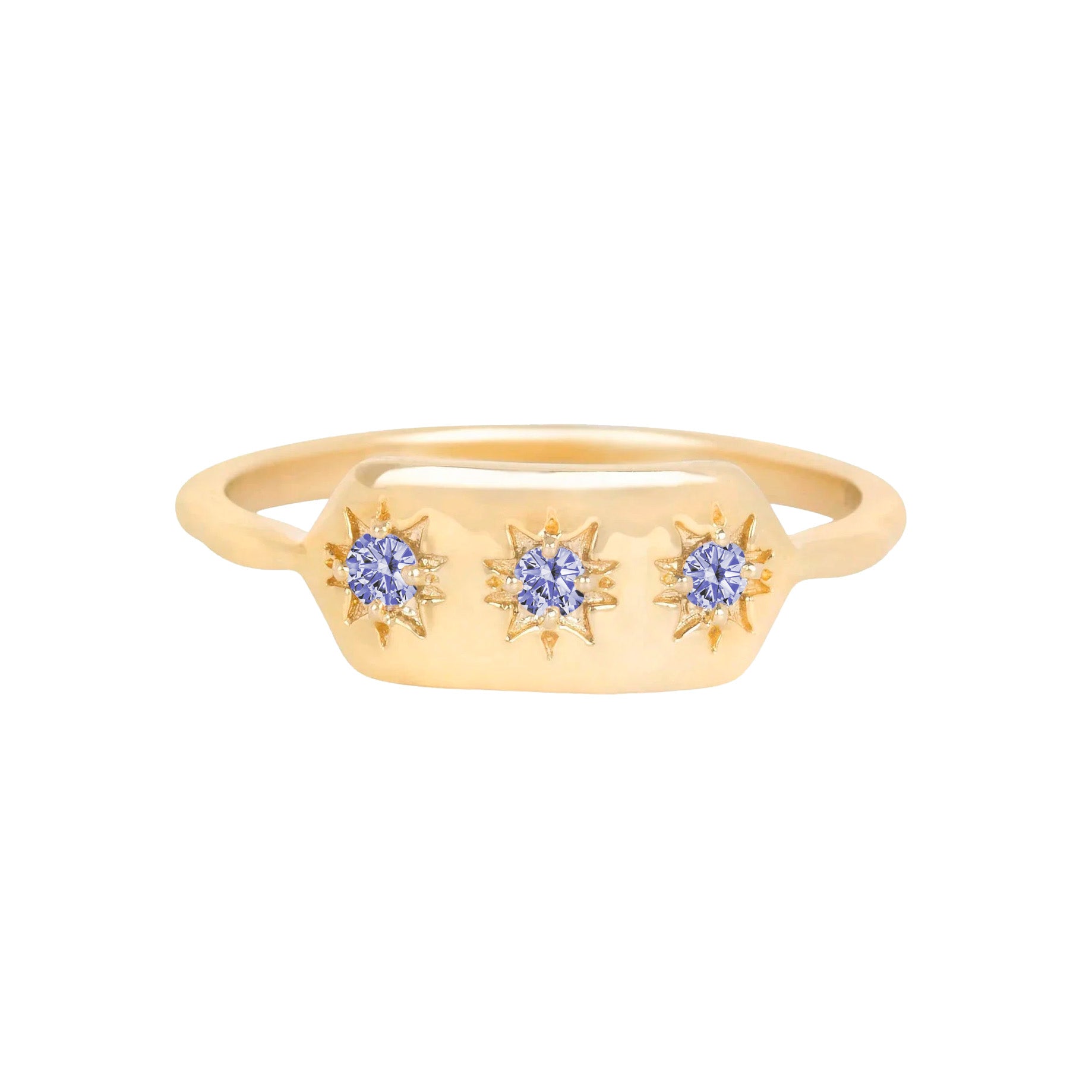 Personalised Starburst Ring 9k Gold