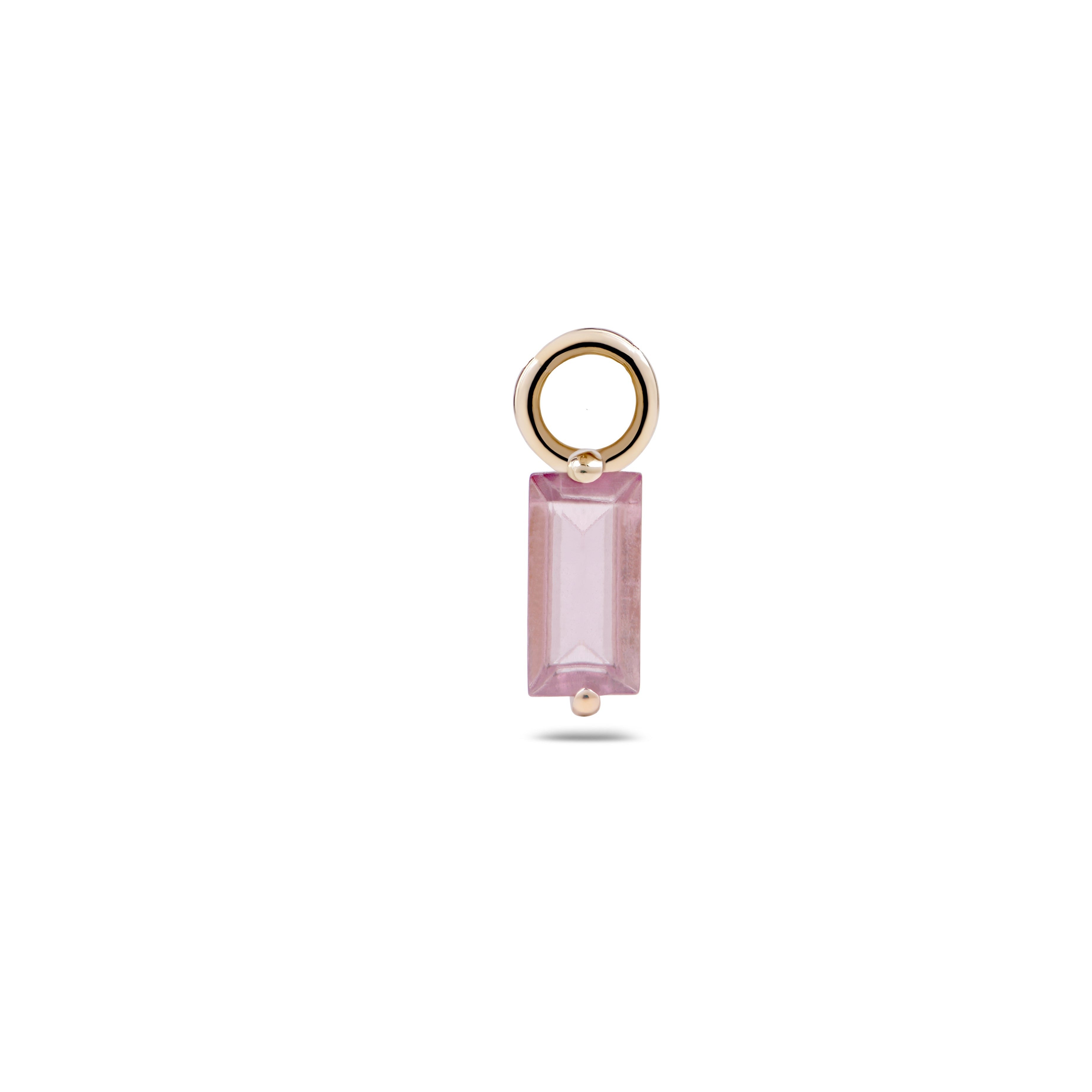 Pink Tourmaline Earring Charm 9k Gold Sample