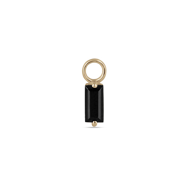 Black Onyx Baguette Earring Charm 9k Gold