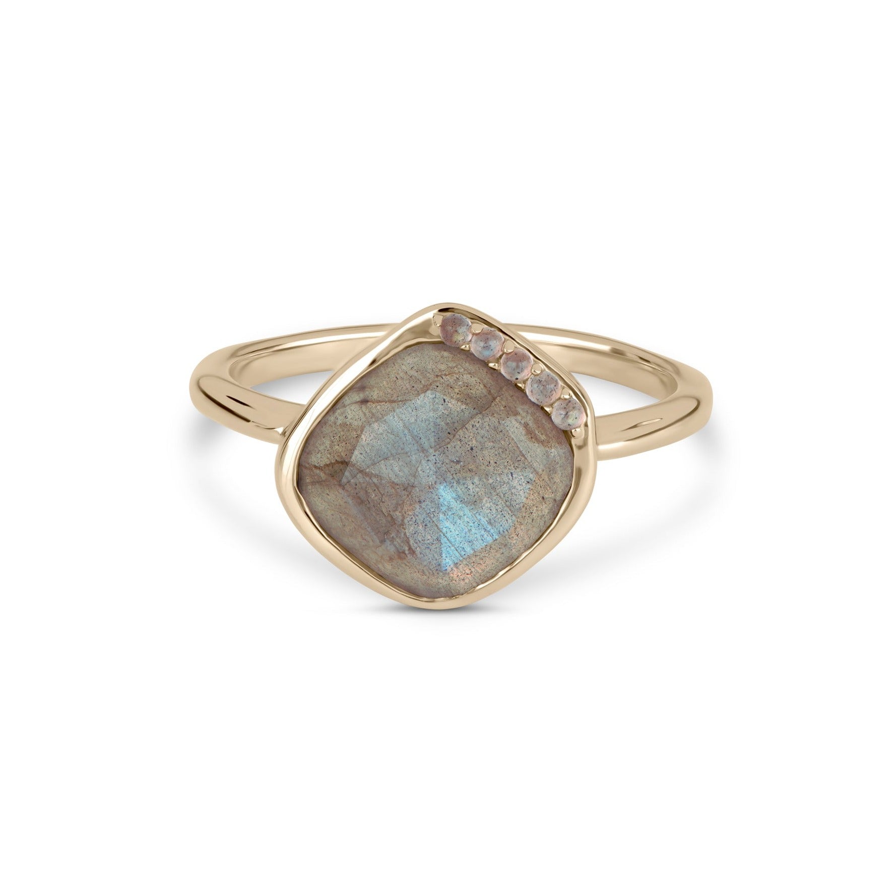 Grecian Labradorite Stone Ring 9k Gold