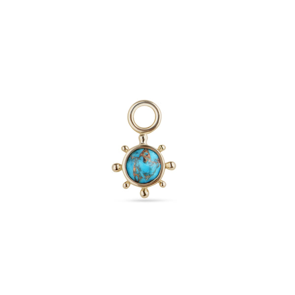 Copper Turquoise Earring Charm 9k Gold