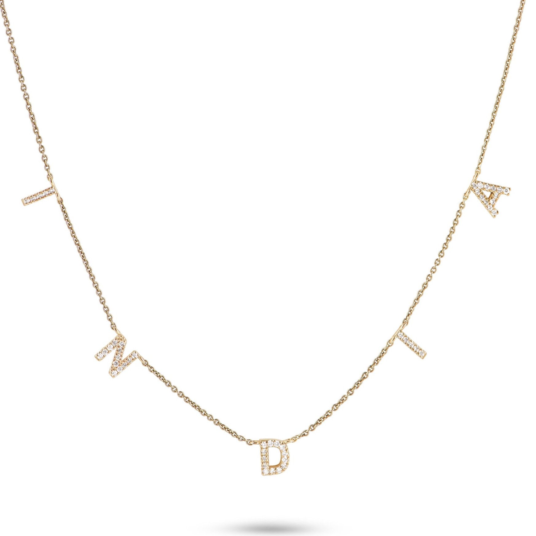 Personalised Diamond Initial Necklace 9k Gold