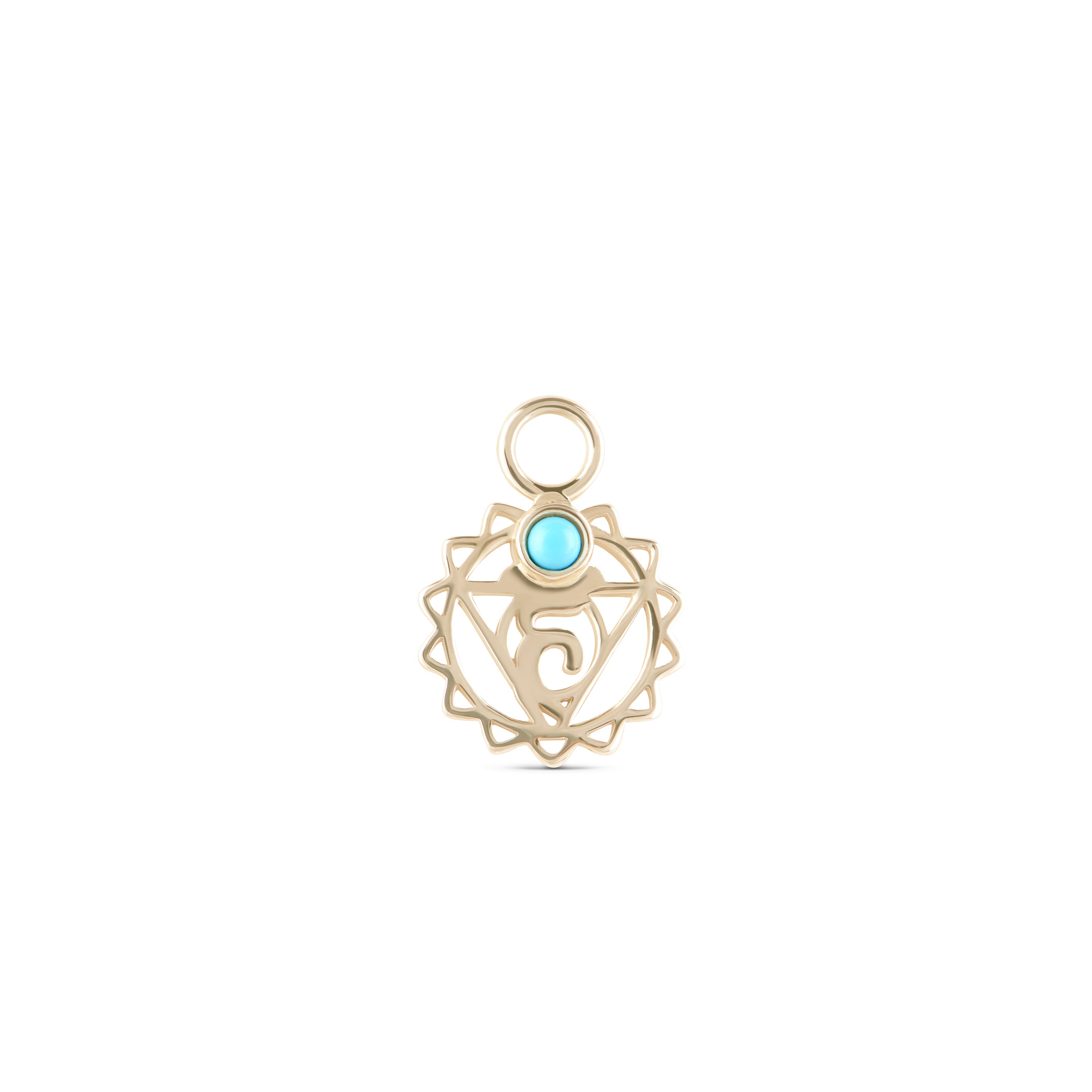 Throat Chakra Earring Charm 9k Gold