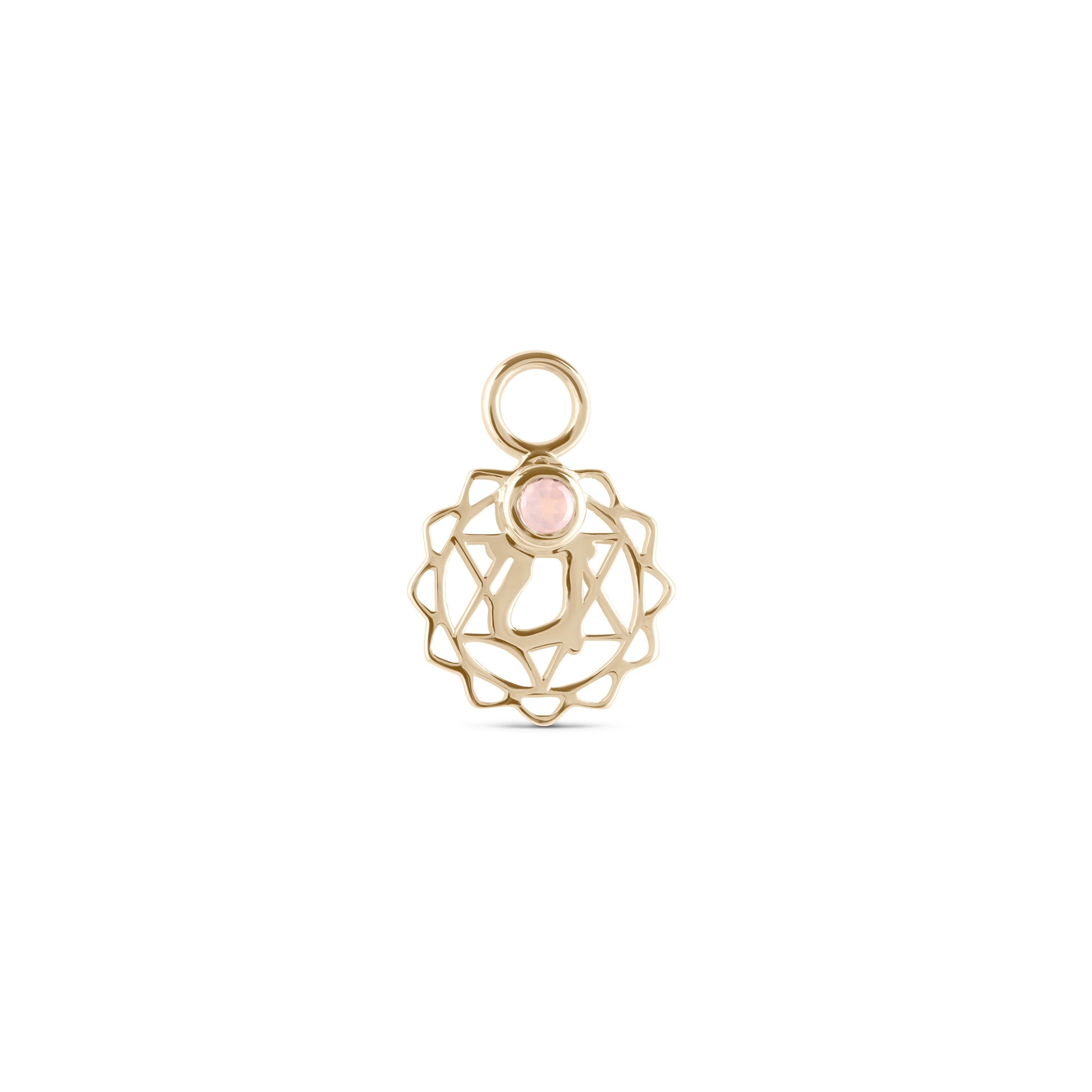 Heart Chakra Earring Charm 9k Gold