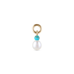 Pearl & Turquoise Earring Charm 9k Gold