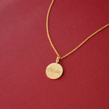 Organic Coin Pendant 9k Gold