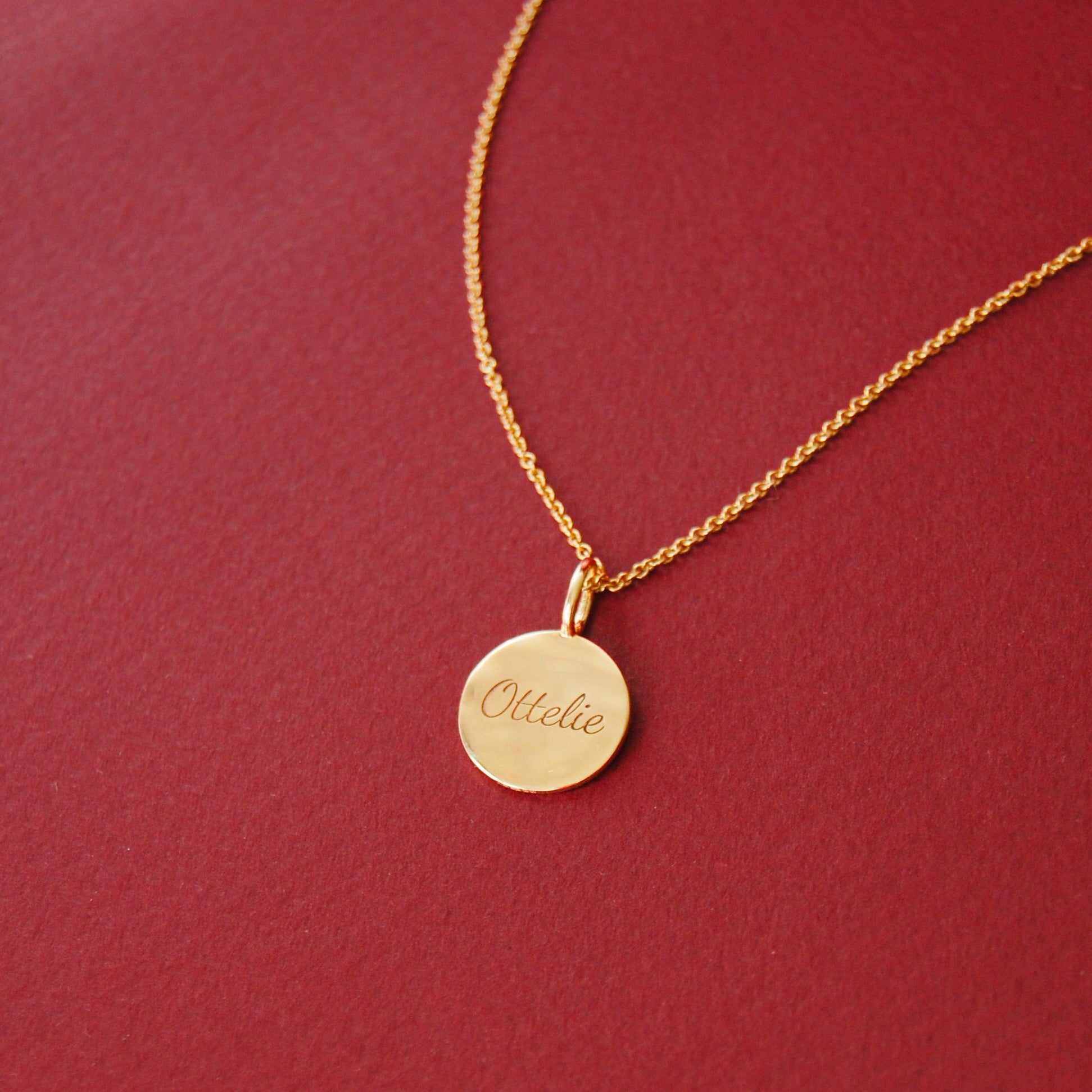 Organic Coin Pendant 9k Gold