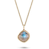 Grecian Labradorite Stone Necklace 9k Gold