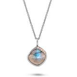 Grecian Labradorite Stone Necklace Sterling Silver