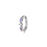 Tanzanite & Moonstone Huggie Hoop Sterling Silver