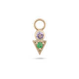 Tanzanite & Emerald Geo Earring Charm 9k Gold